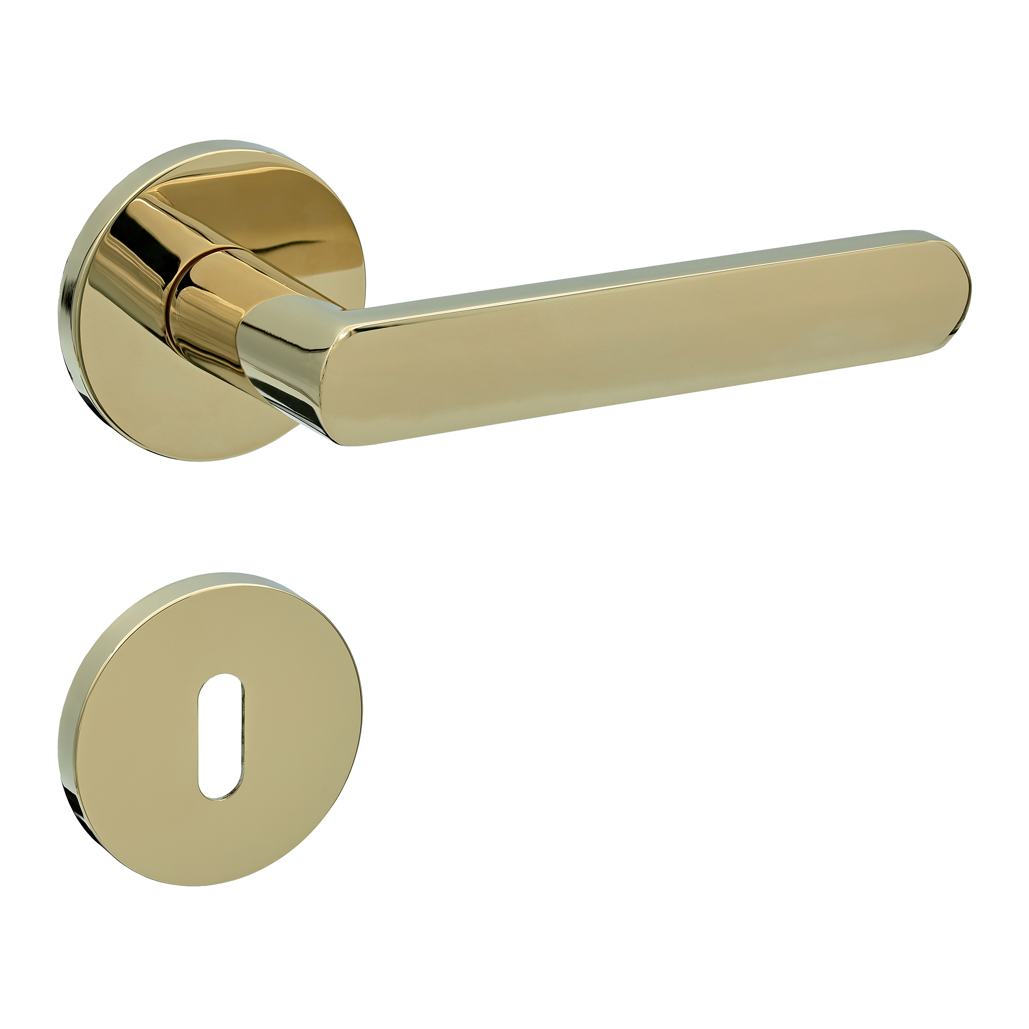 Türgriffe Thallium in Gold glänzend – Rosettengarnitur – für Innentüren Türgriffe Thallium in Gold glänzend – Rosettengarnitur – für Innentüren